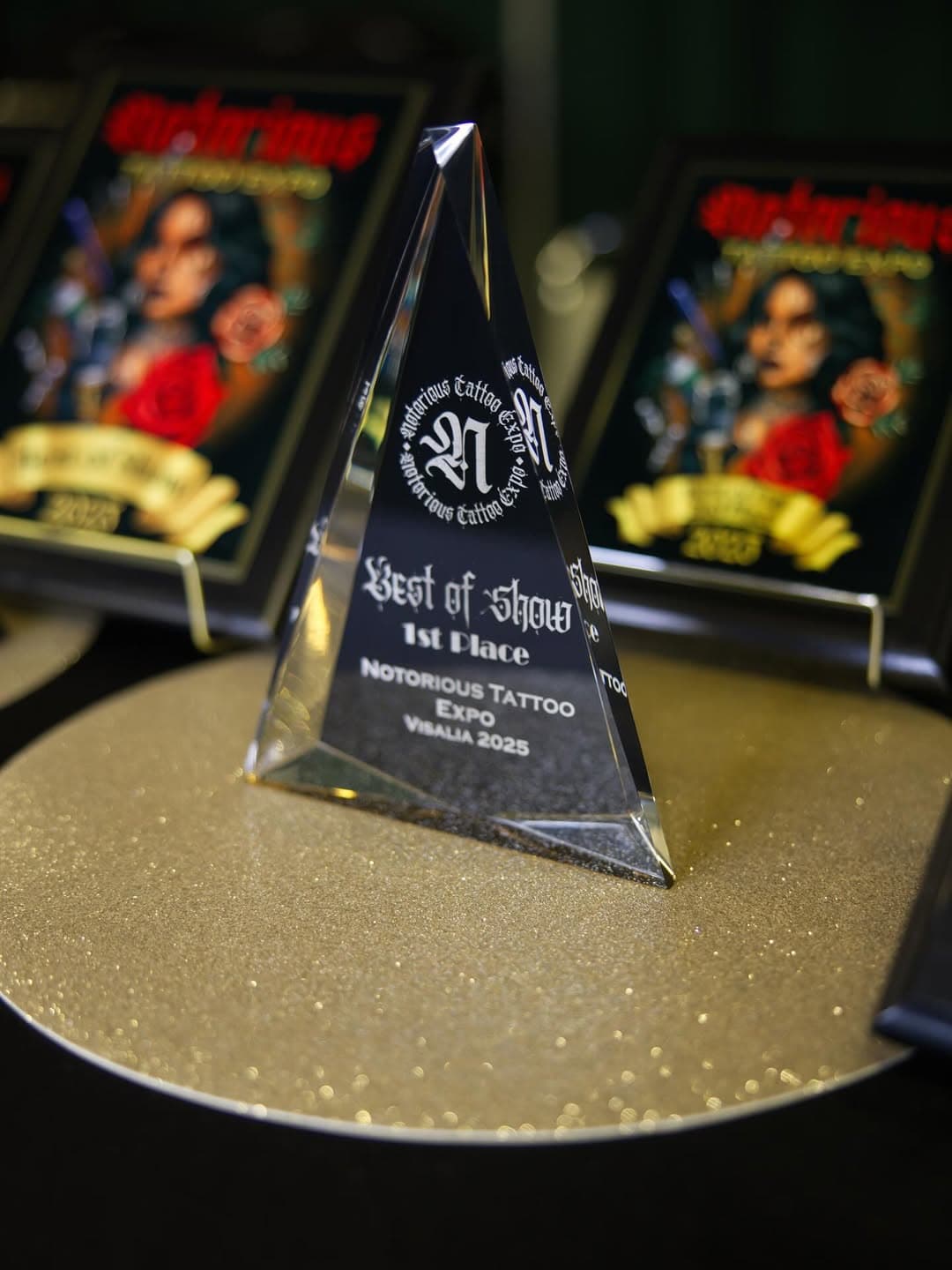 Best of the Show trophy — Notorious Tattoo Expo 2025